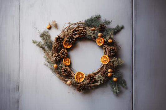 DIY Christmas wreath with pine cones