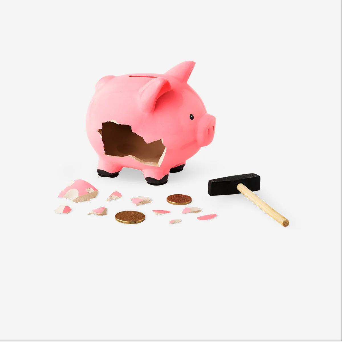 Pig Bank With Hammer