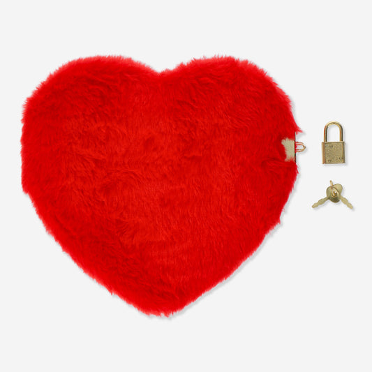 Notebook W. Lock Heart Fur Red