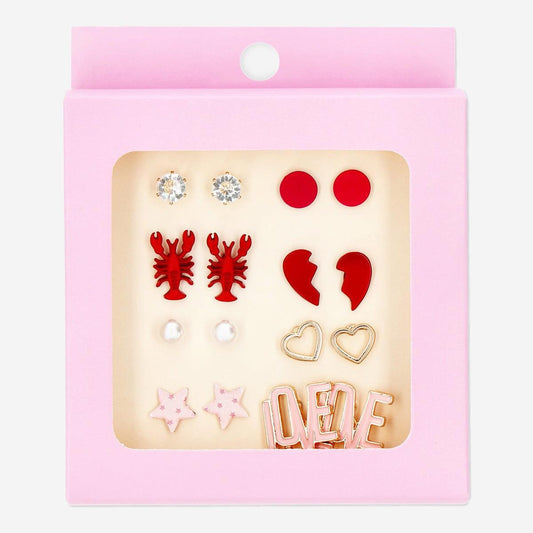 Earrings Stud 8Pcs Set In Gift Box