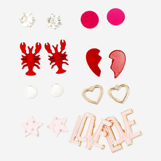 Earrings Stud 8Pcs Set In Gift Box