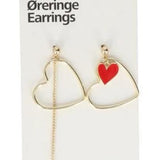 Earrings Gold Asymtrc Heart Hoops Rd Set