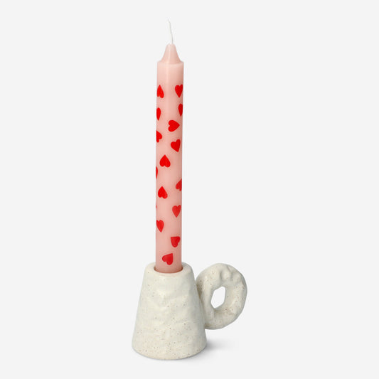 Candle Holder Ceramic Organic Shape (In)