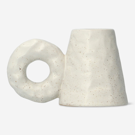 Candle Holder Ceramic Organic Shape (In)