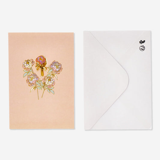 Card W Envelope Metal Pin Flower (In)