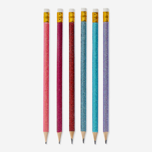 Pencils W. Glitter 6 Pcs