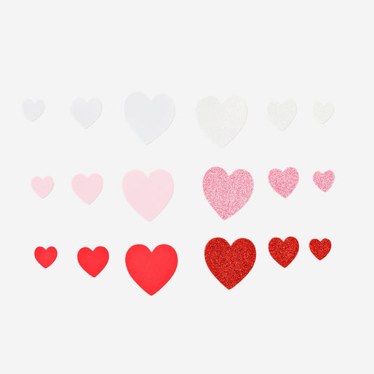 Glitter Foam Heart Stickers