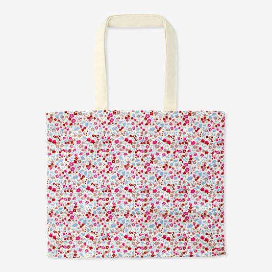 Tote Bag W Drawstring Closing Flower Aop