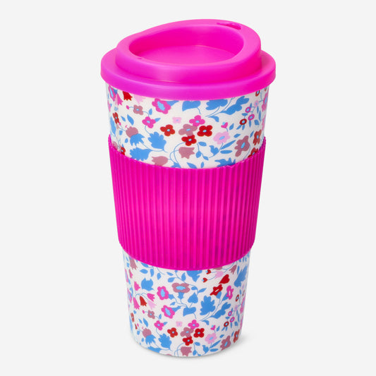 Mug To Go W Lid Flower Print 450Ml