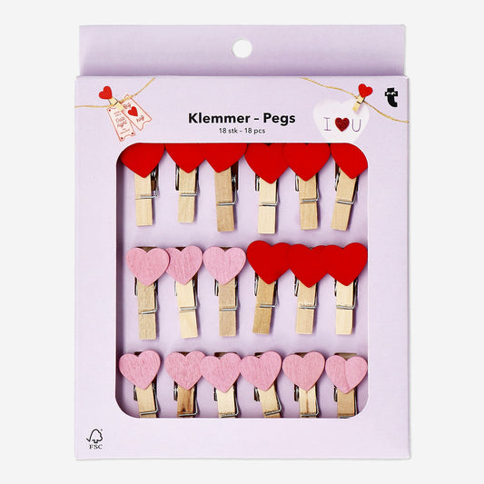 Mini Pegs With Hearts