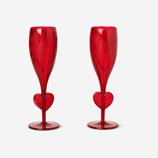 Glasses Shaped Red Set Of 2