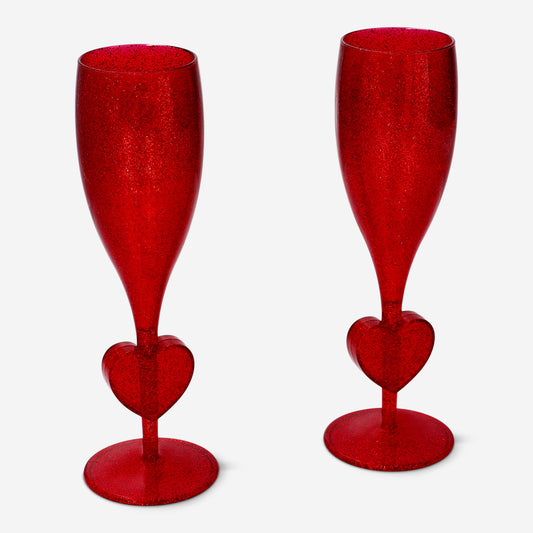 Glasses Shaped Red Set Of 2