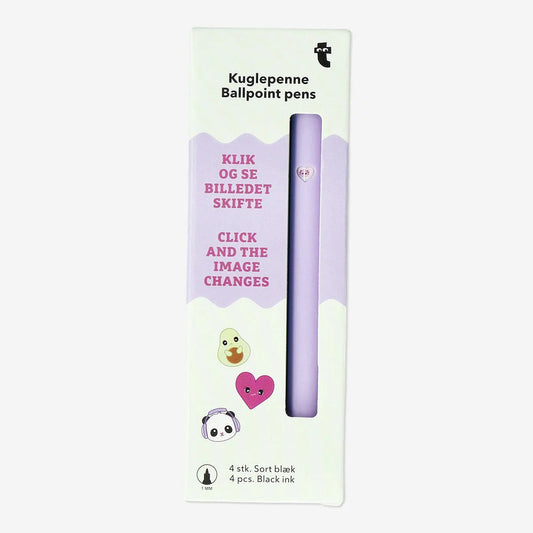Pen Ballpoint With Heart Cutout 4 Pcs