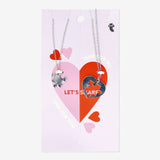 Necklace Bff Heart Puzzle 2Pc Set Split Card