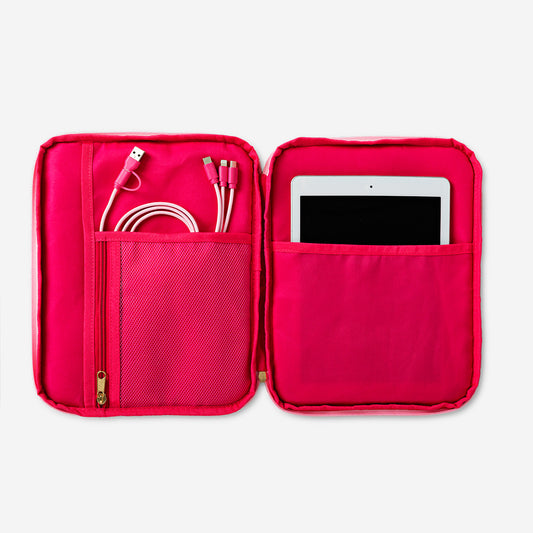 Tablet Organizer Flowerprint Pink