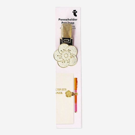 Pen Loop Flower Gold Metal