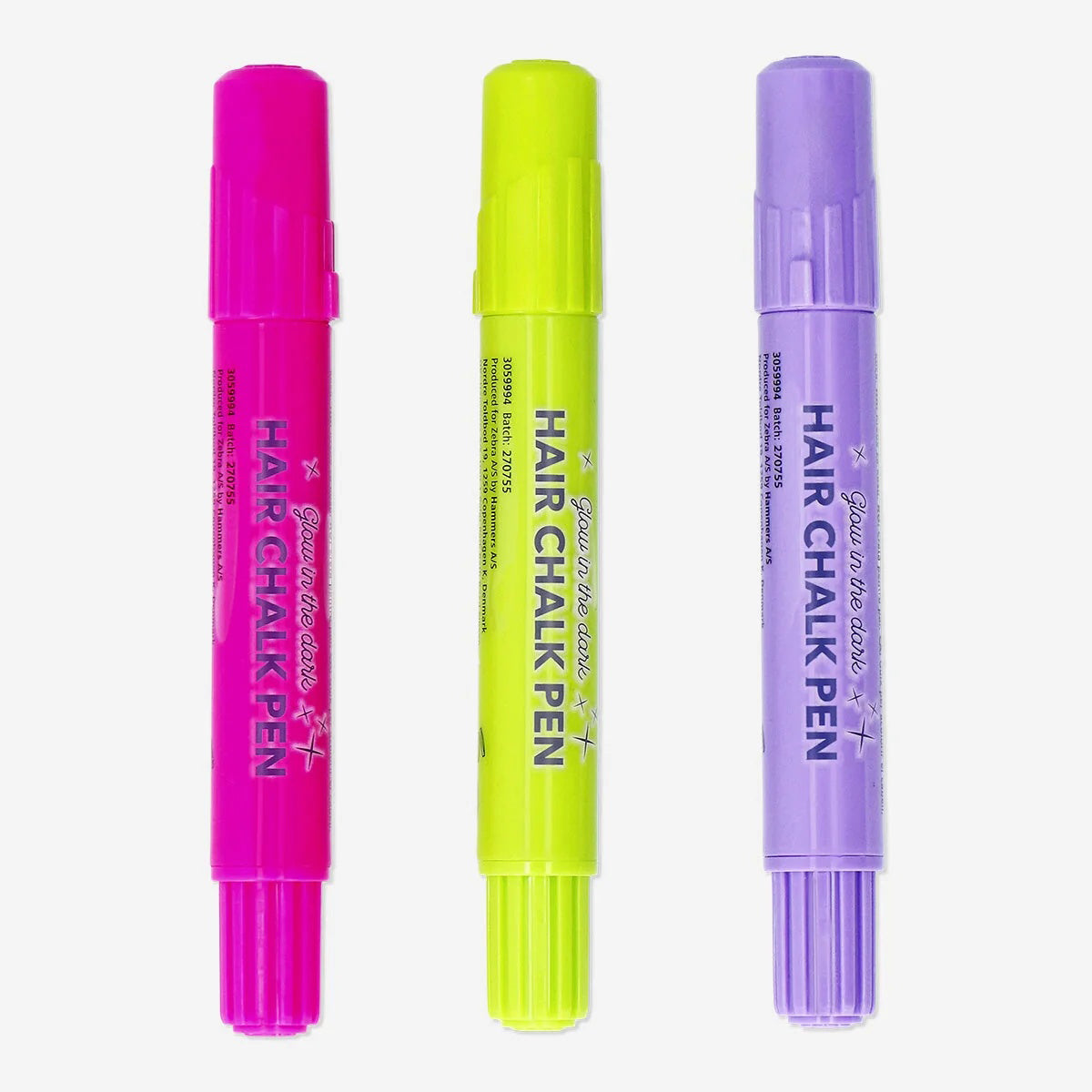 Hair Chalk Pens Glow In The Dark 3Pcs Set