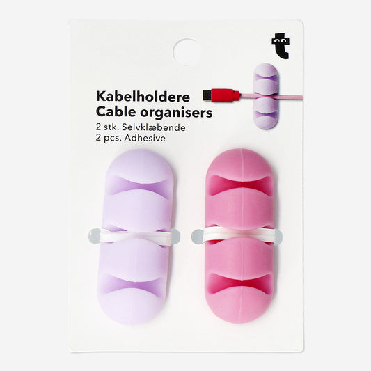 Cable Organizer Pink 2-Pack