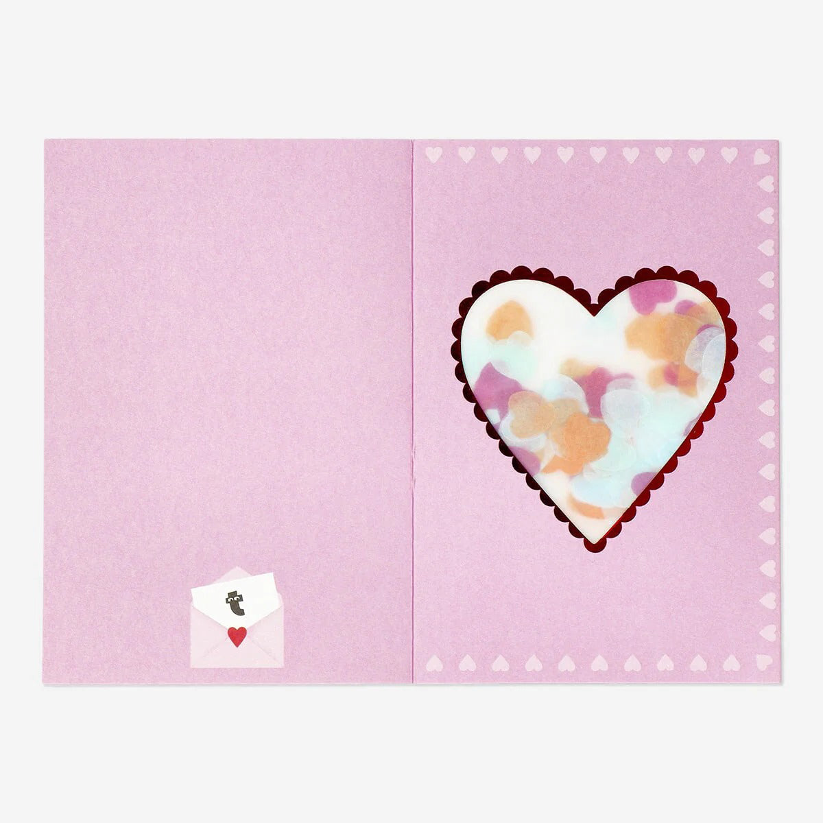 Card W Envelope Hearts Confetti In A Jar