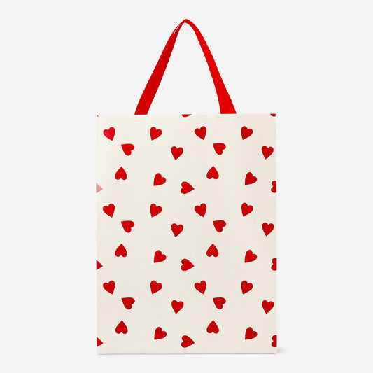 Gift Bag Handle Hearts 25 X 33 Cm