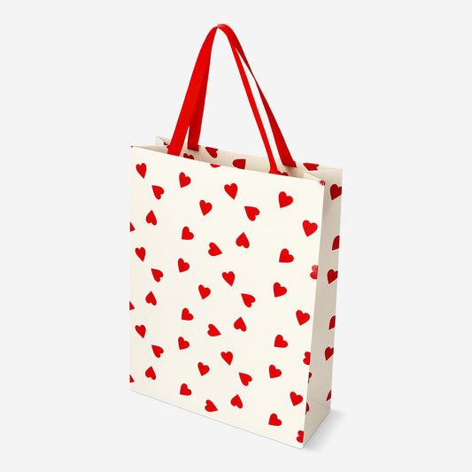 Gift Bag Handle Hearts 25 X 33 Cm