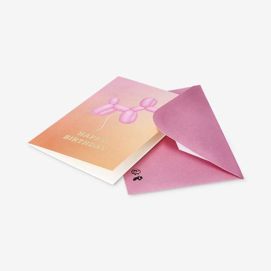 Card W Envelope Dog Balloon (In)