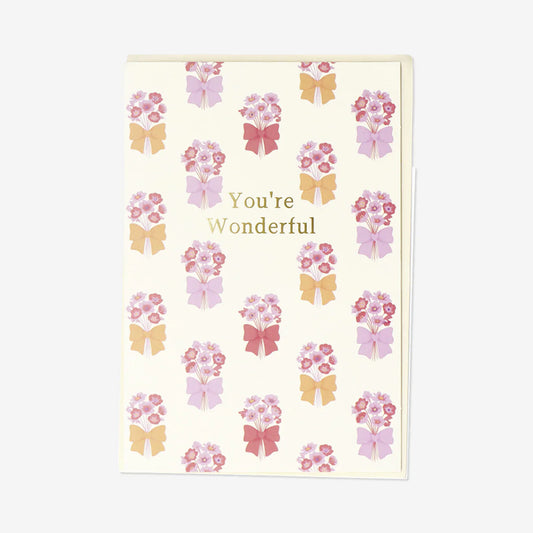 Card W Envelope Floral Buquet (In)