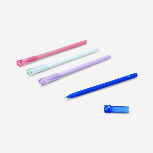 Pen Gel Glitter Bear 4 Pcs