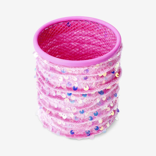 Pen Holder Metal W. Sequins Sleeve