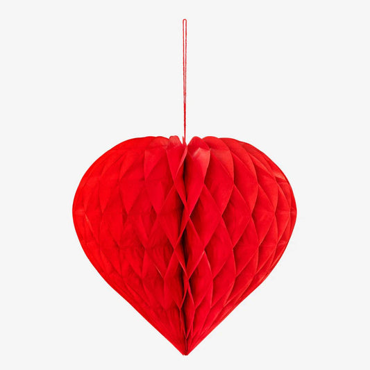 Hanging Deco Heart Large Honeycomb 30Cm