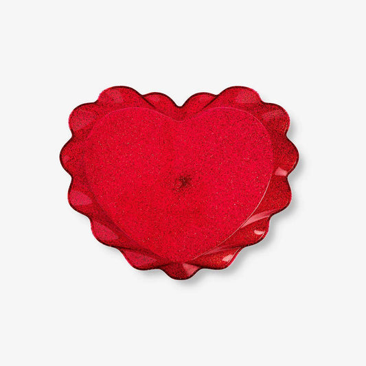 Plate Plastic Heart Shape 20Cm
