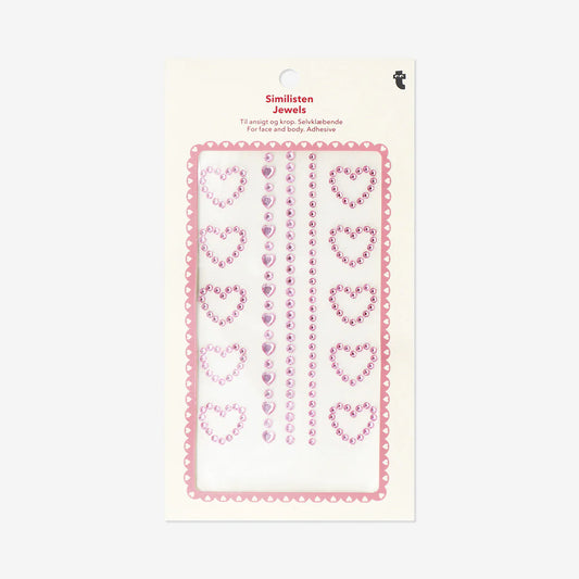 Face And Body Jewels Hearts Pink