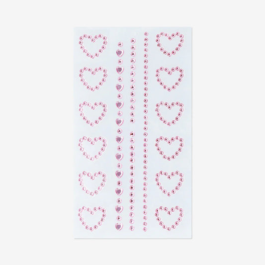 Face And Body Jewels Hearts Pink