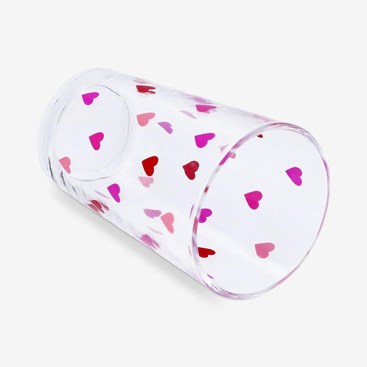 Glass 220Ml Drinking With Small Red Hear