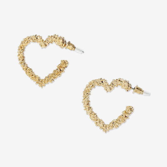 Earrings Hoop Heart Gold