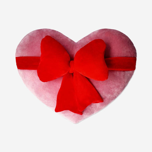 Cushion Heart With Bow Red