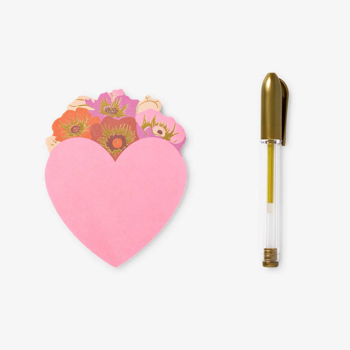 Sticky Notes Heart W. Gold Gel Pen – Flying Tiger Copenhagen