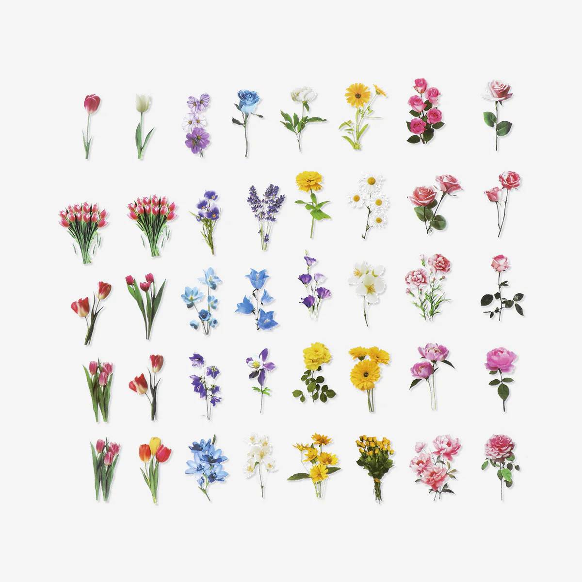 Sticker Single Paper Flower Assorted(In)