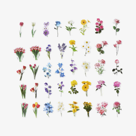 Sticker Single Paper Flower Assorted(In)