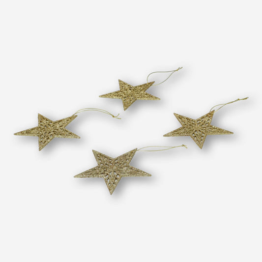 Ornament Star 4 Pcs Set Gold