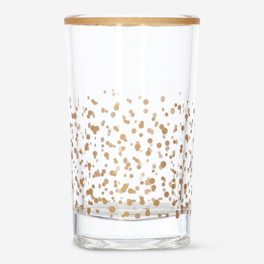 Glass Drinking Gold Dots And Edge