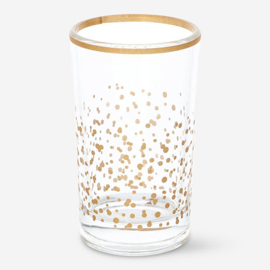 Glass Drinking Gold Dots And Edge