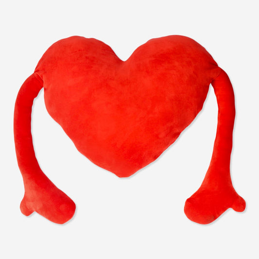 Cushion Heart W Long Arms Oversized Red