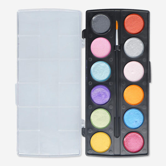 Water Colors Palet Metallic 12 Colors