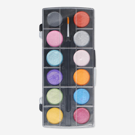 Water Colors Palet Metallic 12 Colors