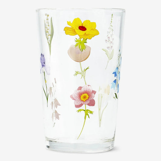 Glass Drinking 220Ml Single Flowers Mixe