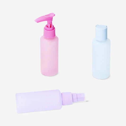 Travel Bottles 50Ml Frosted Colours 3Pcs