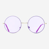 Sunglasses Frame Silver & Purple Lenses