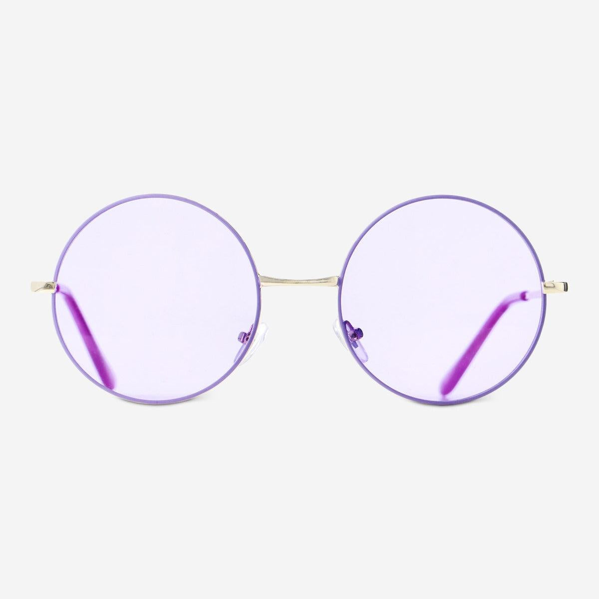 Sunglasses Frame Silver & Purple Lenses