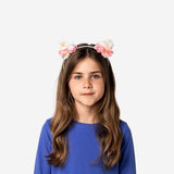 Headband with Ear Small Island Flower Pk/Wh